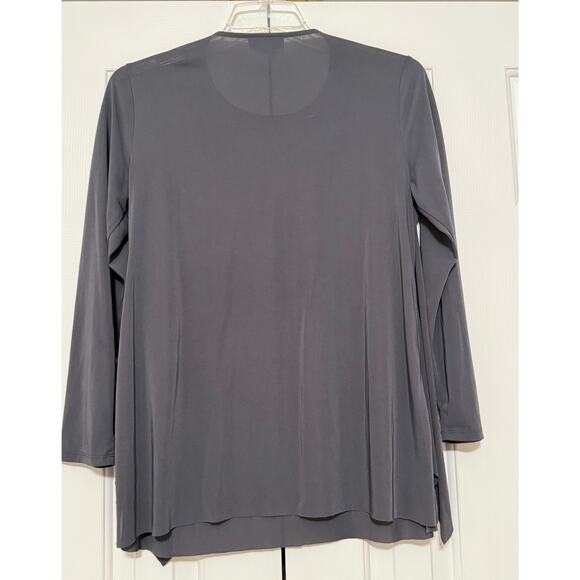 Alfani Solid Gray Sheer Tunic, Size M - Picture 2 of 5